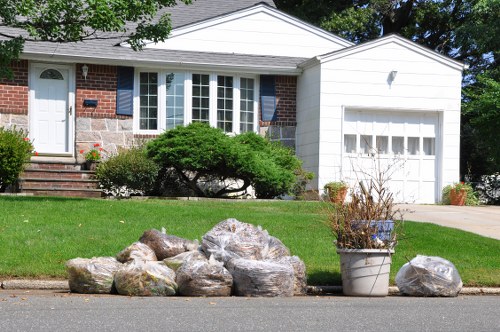 Garden clearance in process with professionals