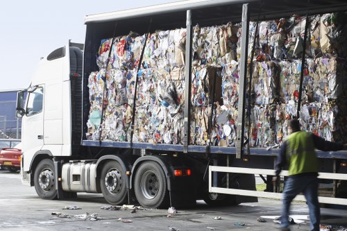 Office clearance and commercial waste collection scene
